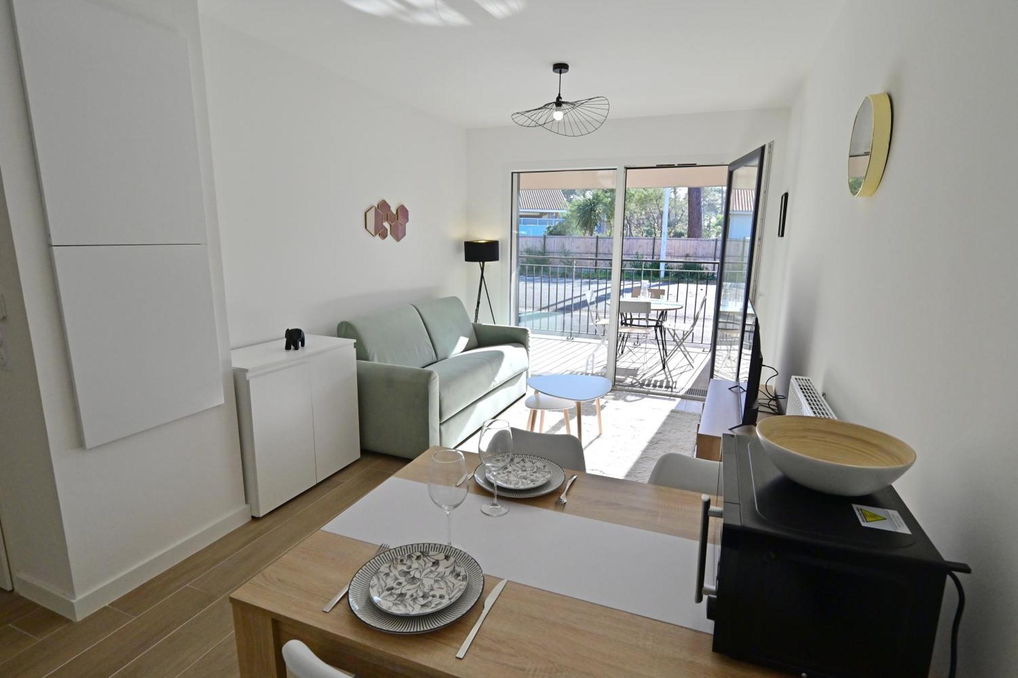 Biscawai Chaleureux Et Cosy Avec Terrasse Apartman Biscarrosse Kültér fotó